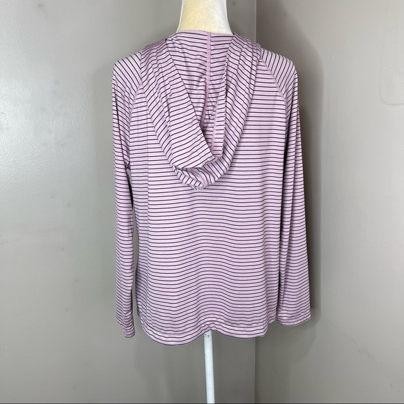 Skechers Women Stripped hoodie Long sleeves Sz L Pink With Black - Picture 7 of 14